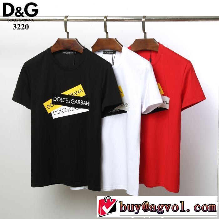  目を引く存在感抜群Dolce&Gabbana  魅力的な今年らしい Tシャツ/ティーシャツ ドルチェ＆ガッバーナ  3色可選 