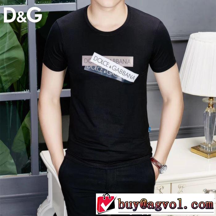 2019年最新ファッション 爽やかカジュアル人気 Dolce&Gabbana ドルチェ＆ガッバーナ 半袖Tシャツ 2色可選