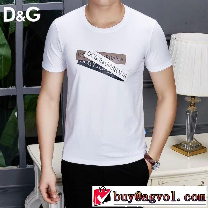 2019年最新ファッション 爽やかカジュアル人気 Dolce&Gabbana ドルチェ＆ガッバーナ 半袖Tシャツ 2色可選