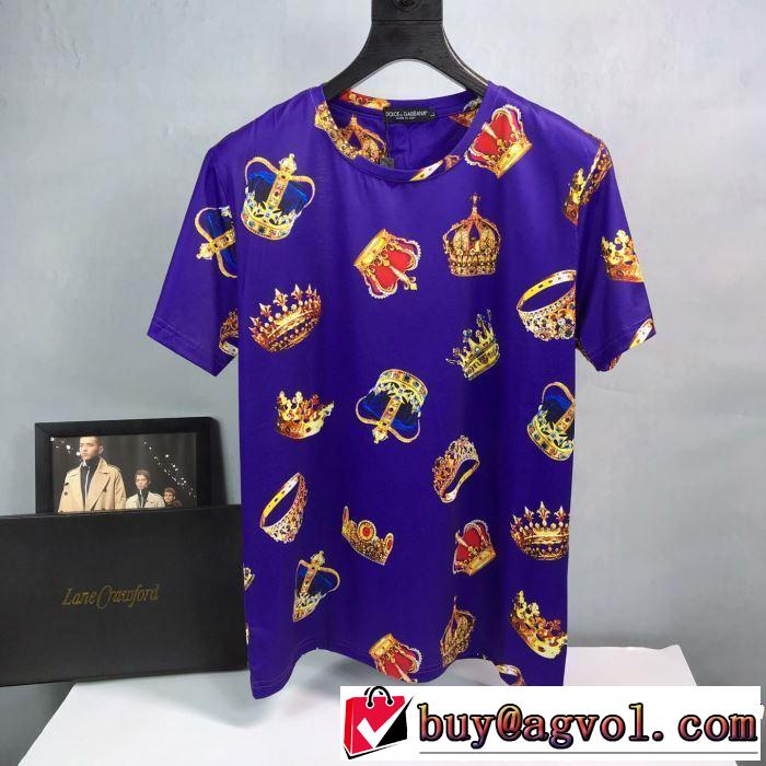 おしゃれデザインも大人気 2019春夏トレンドアイテム Dolce&Gabbana ドルチェ＆ガッバーナ 半袖Tシャツ 3色可選