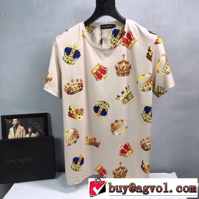 おしゃれデザインも大人気 2019春夏トレンドアイテム Dolce&Gabbana ドルチェ＆ガッバーナ 半袖Tシャツ 3色可選