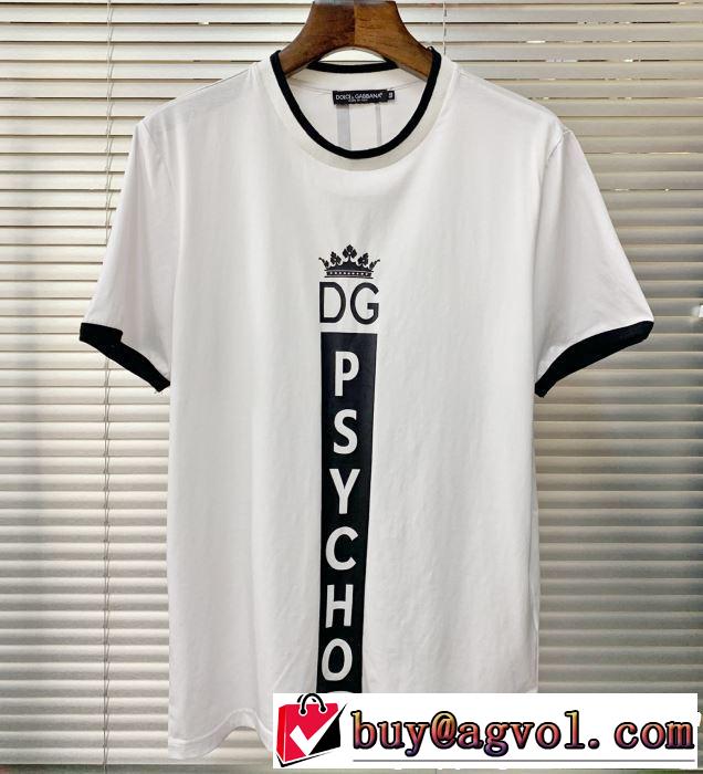 きちんと感をプラス大人カジュアル夏ファッション2019  Dolce&Gabbana ドルチェ＆ガッバーナ半袖Tシャツ 2色可選