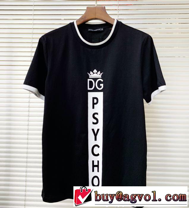 きちんと感をプラス大人カジュアル夏ファッション2019  Dolce&Gabbana ドルチェ＆ガッバーナ半袖Tシャツ 2色可選
