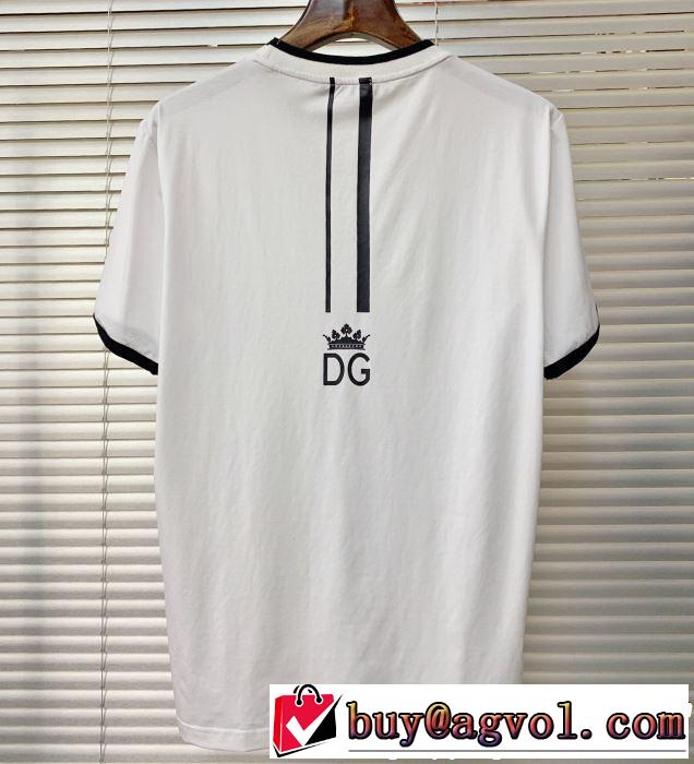 きちんと感をプラス大人カジュアル夏ファッション2019  Dolce&Gabbana ドルチェ＆ガッバーナ半袖Tシャツ 2色可選