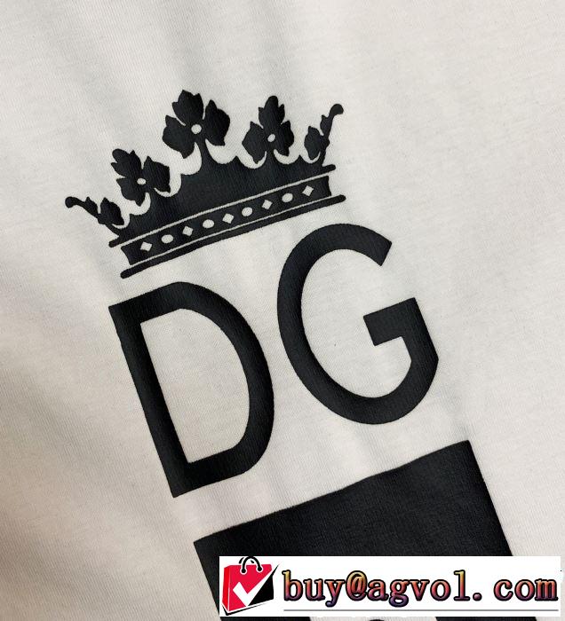 きちんと感をプラス大人カジュアル夏ファッション2019  Dolce&Gabbana ドルチェ＆ガッバーナ半袖Tシャツ 2色可選