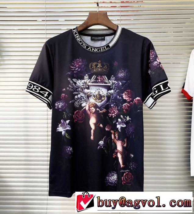 着るだけで上品なスタイル Dolce&Gabbana ドルチェ＆ガッバーナ 半袖Tシャツ 2色可選 2019春夏トレンドアイテム