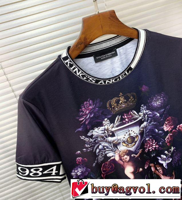 着るだけで上品なスタイル Dolce&Gabbana ドルチェ＆ガッバーナ 半袖Tシャツ 2色可選 2019春夏トレンドアイテム