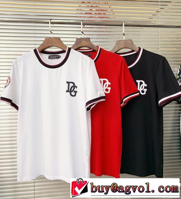 今年春夏ファション流行り 2019年の夏のマスト Dolce&Gabbana ドルチェ＆ガッバーナ 半袖Tシャツ 3色可選