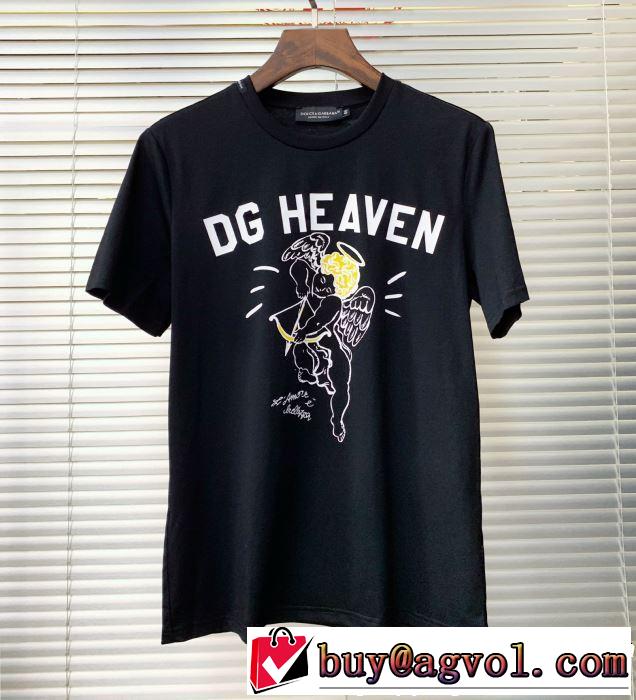 大人のこなれた着こなし Dolce&Gabbana ドルチェ＆ガッバーナ半袖Tシャツ 2色可選 【2019春夏】最新コレクション