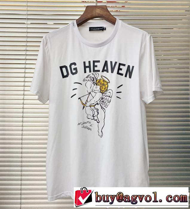 大人のこなれた着こなし Dolce&Gabbana ドルチェ＆ガッバーナ半袖Tシャツ 2色可選 【2019春夏】最新コレクション