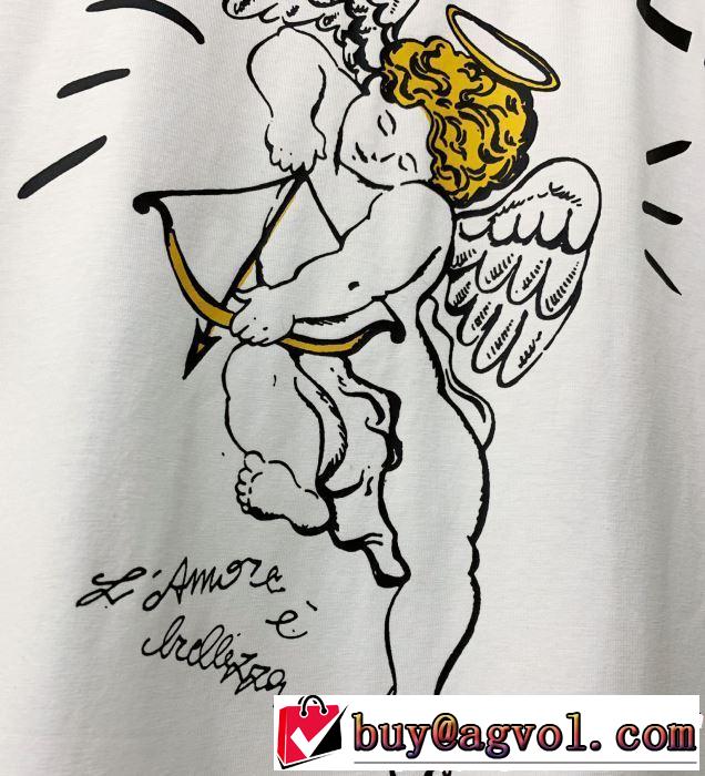 大人のこなれた着こなし Dolce&Gabbana ドルチェ＆ガッバーナ半袖Tシャツ 2色可選 【2019春夏】最新コレクション