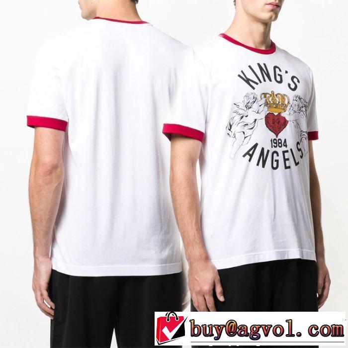 半袖Tシャツ 2色可選 春夏の流行り2019新品 今シーズン注目のデザイン Dolce&Gabbana ドルチェ＆ガッバーナ