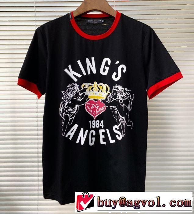 半袖Tシャツ 2色可選 春夏の流行り2019新品 今シーズン注目のデザイン Dolce&Gabbana ドルチェ＆ガッバーナ