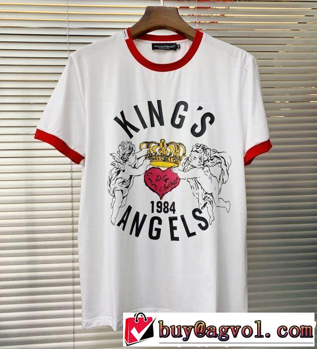 半袖Tシャツ 2色可選 春夏の流行り2019新品 今シーズン注目のデザイン Dolce&Gabbana ドルチェ＆ガッバーナ