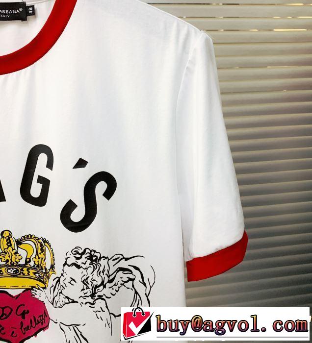 半袖Tシャツ 2色可選 春夏の流行り2019新品 今シーズン注目のデザイン Dolce&Gabbana ドルチェ＆ガッバーナ