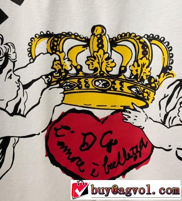 半袖Tシャツ 2色可選 春夏の流行り2019新品 今シーズン注目のデザイン Dolce&Gabbana ドルチェ＆ガッバーナ