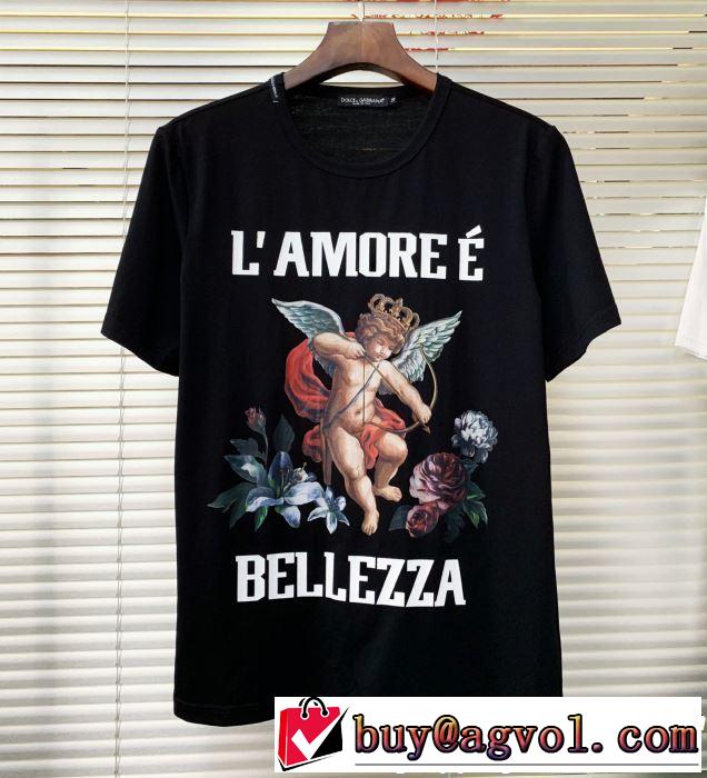 海外セレブは大人気 《2019年》今、注目のストリート Dolce&Gabbana ドルチェ＆ガッバーナ 2色可選  半袖Tシャツ