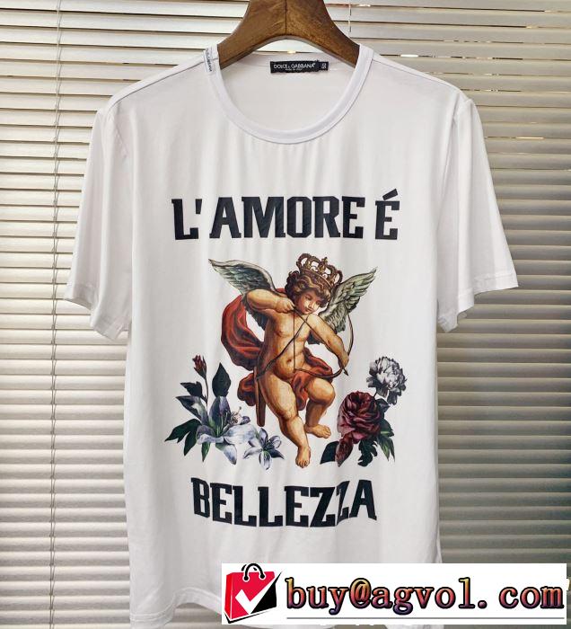 海外セレブは大人気 《2019年》今、注目のストリート Dolce&Gabbana ドルチェ＆ガッバーナ 2色可選  半袖Tシャツ