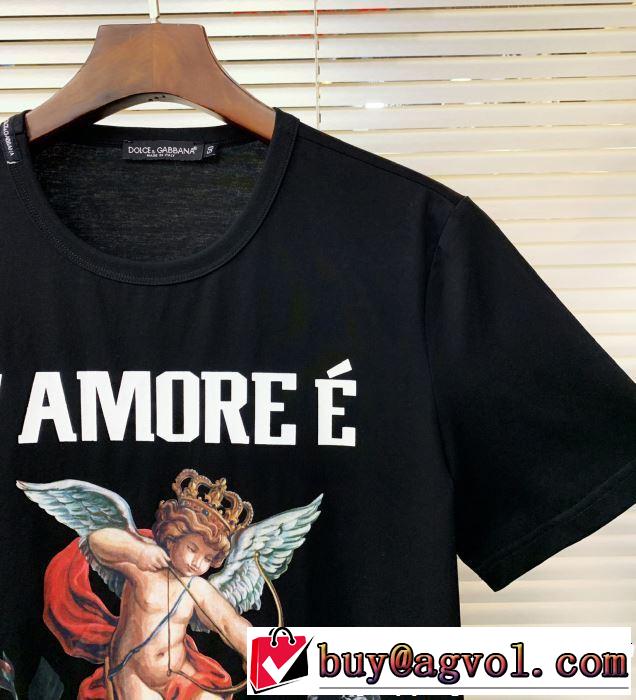海外セレブは大人気 《2019年》今、注目のストリート Dolce&Gabbana ドルチェ＆ガッバーナ 2色可選  半袖Tシャツ
