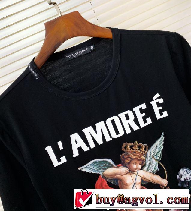 海外セレブは大人気 《2019年》今、注目のストリート Dolce&Gabbana ドルチェ＆ガッバーナ 2色可選  半袖Tシャツ