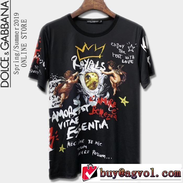 最新のトレンドブランド人気的 2019春夏のトレンド新商品 Dolce&Gabbana ドルチェ＆ガッバーナ 半袖Tシャツ