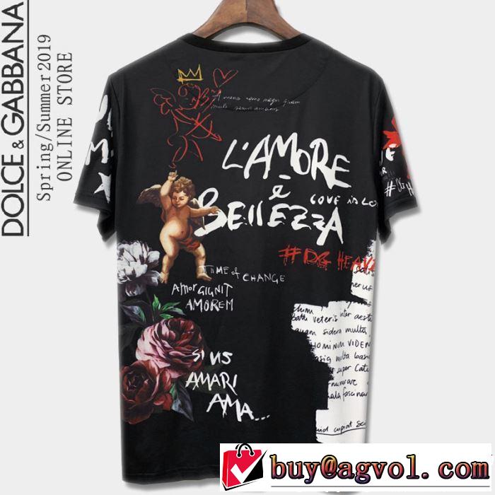 最新のトレンドブランド人気的 2019春夏のトレンド新商品 Dolce&Gabbana ドルチェ＆ガッバーナ 半袖Tシャツ