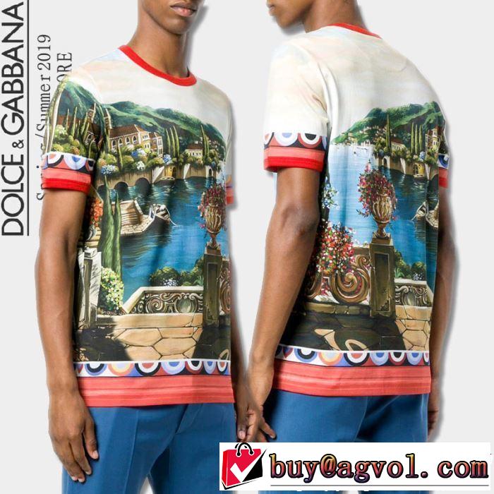 目を引く春夏トップス 【2019春夏】最新コレクション Dolce&Gabbana ドルチェ＆ガッバーナ 半袖Tシャツ