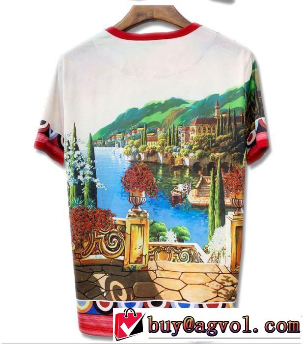 目を引く春夏トップス 【2019春夏】最新コレクション Dolce&Gabbana ドルチェ＆ガッバーナ 半袖Tシャツ