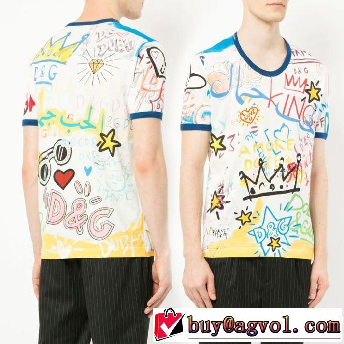 2019年春夏流行ファッション 大人の可愛さを引き立て  Dolce&Gabbana ドルチェ＆ガッバーナ 半袖Tシャツ