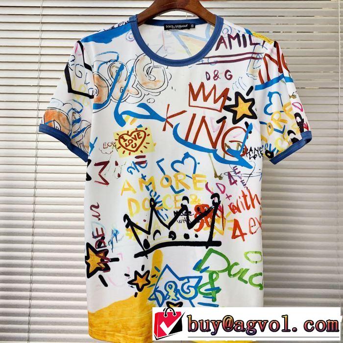 2019年春夏流行ファッション 大人の可愛さを引き立て  Dolce&Gabbana ドルチェ＆ガッバーナ 半袖Tシャツ