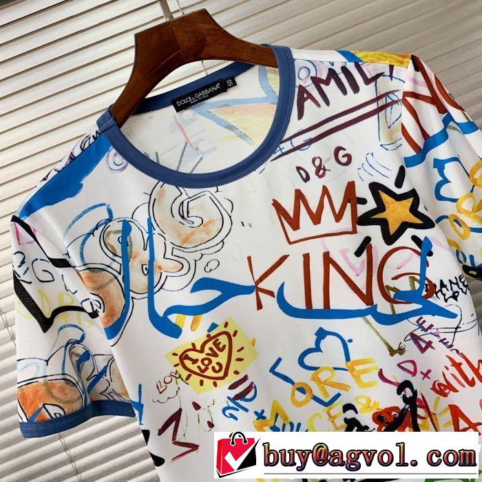 2019年春夏流行ファッション 大人の可愛さを引き立て  Dolce&Gabbana ドルチェ＆ガッバーナ 半袖Tシャツ
