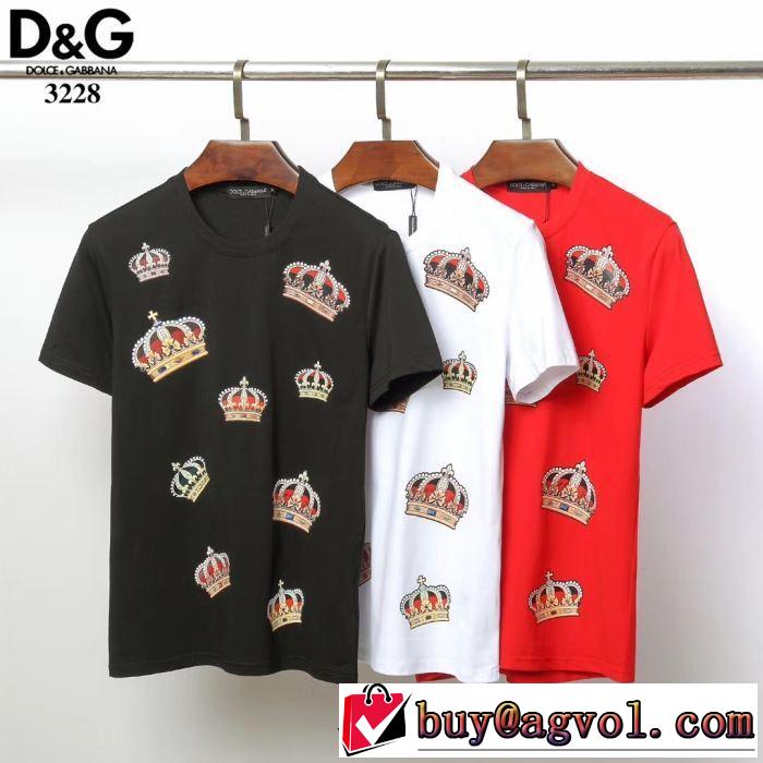 3色可選 ドルチェ＆ガッバーナ Dolce&Gabbana2019春夏も引き続き人気セール  Tシャツ/半袖