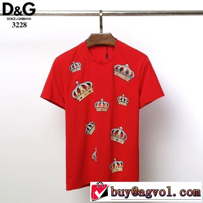 3色可選 ドルチェ＆ガッバーナ Dolce&Gabbana2019春夏も引き続き人気セール  Tシャツ/半袖