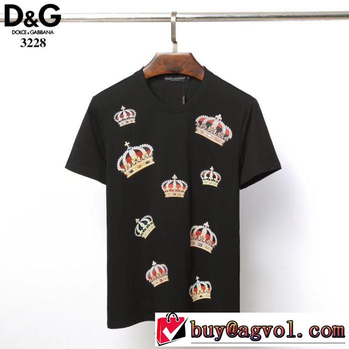 3色可選 ドルチェ＆ガッバーナ Dolce&Gabbana2019春夏も引き続き人気セール  Tシャツ/半袖