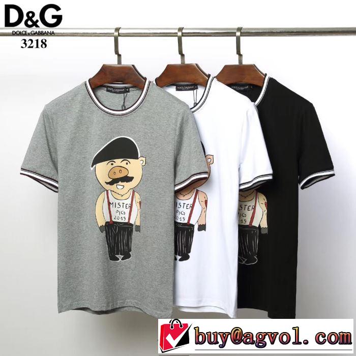 特価セール 3色可選2019夏ファション新品 ドルチェ＆ガッバーナ Dolce&Gabbana  Tシャツ/半袖 格安SALE