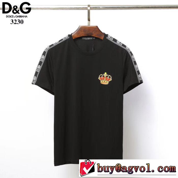 Dolce&Gabbana  Tシャツ/半袖大胆にデザインオシャレ新品 2色可選 ドルチェ＆ガッバーナ 抜け感のあるキレイめ
