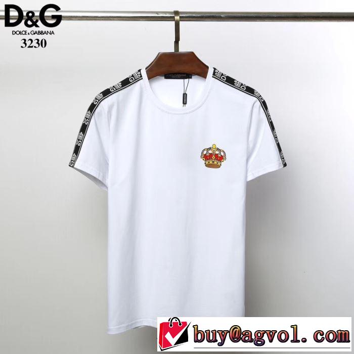 Dolce&Gabbana  Tシャツ/半袖大胆にデザインオシャレ新品 2色可選 ドルチェ＆ガッバーナ 抜け感のあるキレイめ