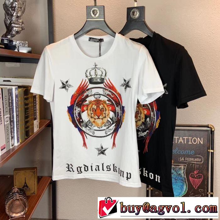ドルチェ＆ガッバーナ Dolce&Gabbana 大人っぽく見せ新作 2019夏ファション新品 半袖Tシャツ 2色可選 夏らしい品格が漂う