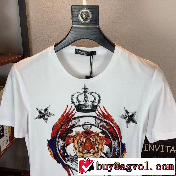 ドルチェ＆ガッバーナ Dolce&Gabbana 大人っぽく見せ新作 2019夏ファション新品 半袖Tシャツ 2色可選 夏らしい品格が漂う