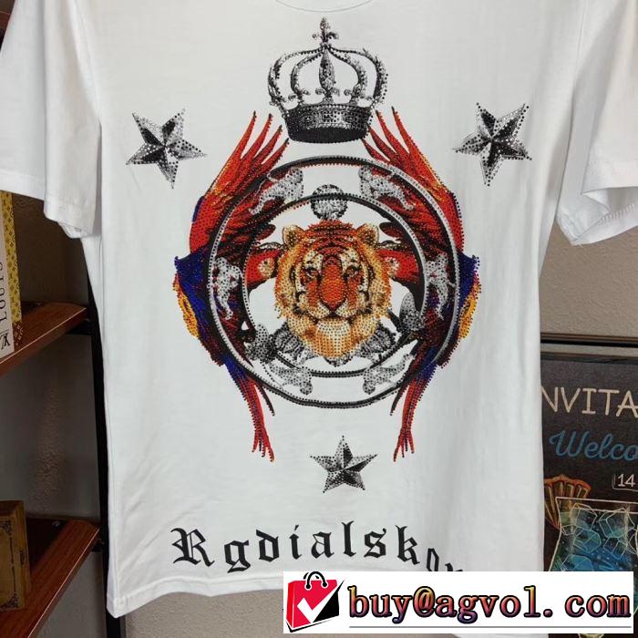 ドルチェ＆ガッバーナ Dolce&Gabbana 大人っぽく見せ新作 2019夏ファション新品 半袖Tシャツ 2色可選 夏らしい品格が漂う