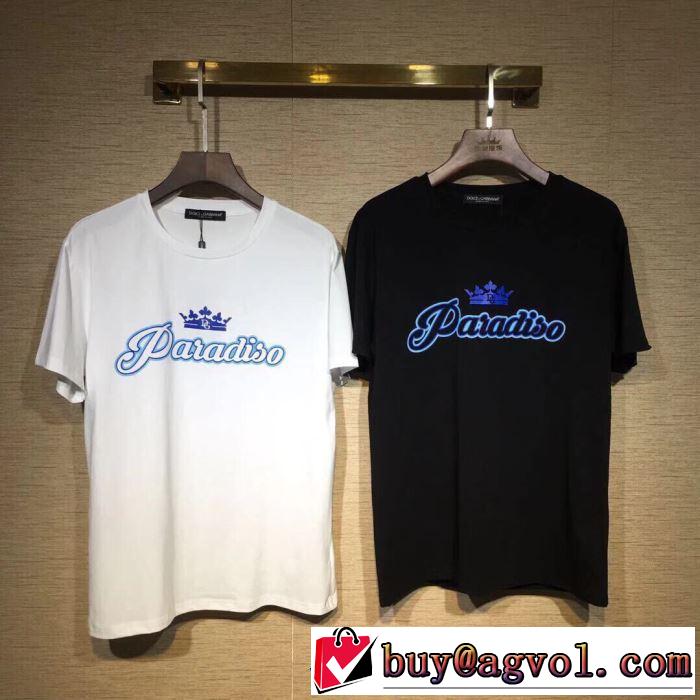 2色可選 ドルチェ＆ガッバーナ Dolce&Gabbana 夏の大人カジュアルスタイル 半袖Tシャツ 2019年最新ファッション 