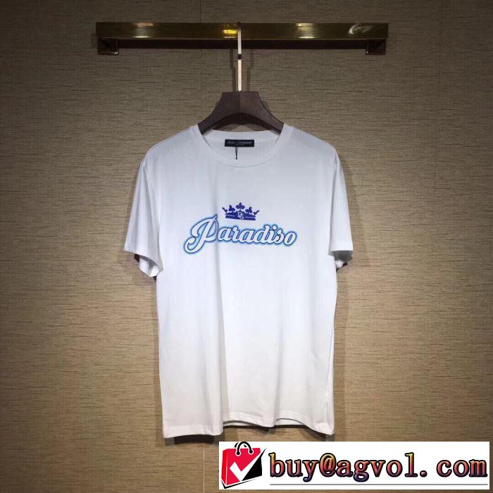 2色可選 ドルチェ＆ガッバーナ Dolce&Gabbana 夏の大人カジュアルスタイル 半袖Tシャツ 2019年最新ファッション