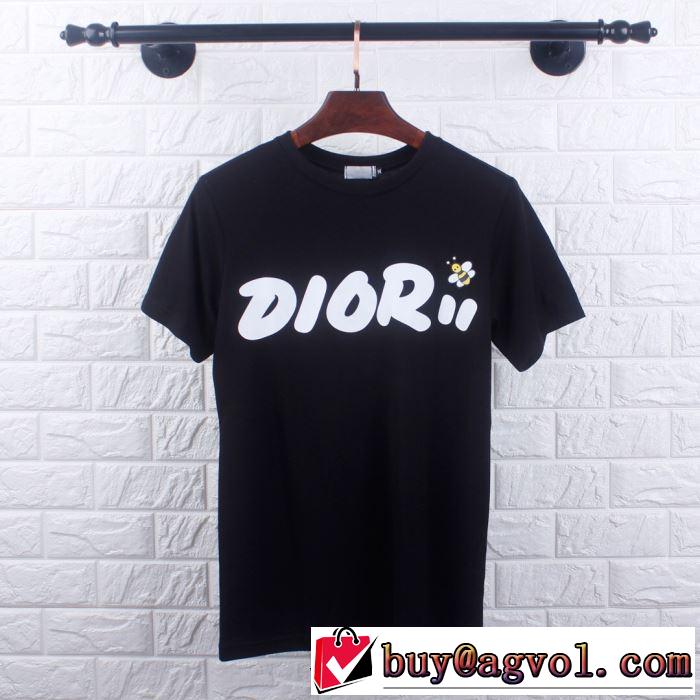 大人カジュアル夏ファッション2019 ディオール DIOR キレイめ感が強い 2色可選 抜け感スゴイ 半袖Tシャツ