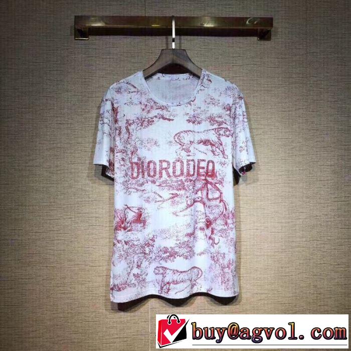 2色可選 季節感をプラス人気商品 ディオール DIOR 2019春夏も引き続きトレンド 半袖Tシャツ 春夏に役立つカジュアル