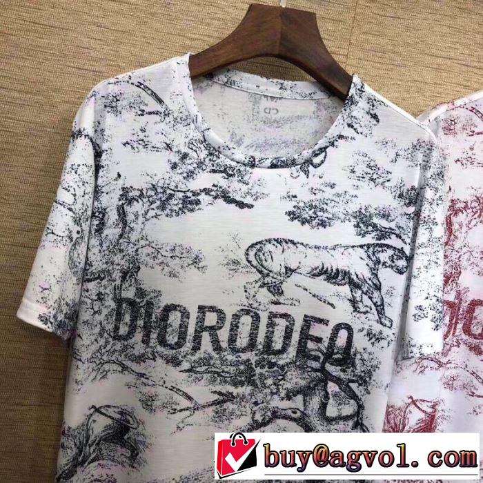 2色可選 季節感をプラス人気商品 ディオール DIOR 2019春夏も引き続きトレンド 半袖Tシャツ 春夏に役立つカジュアル