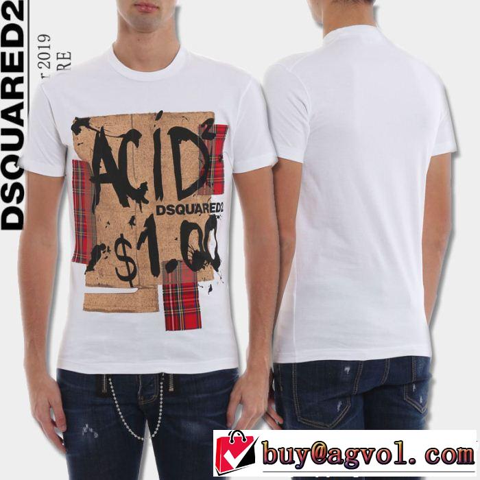  ディースクエアード DSQUARED2この夏は注目新作  Tシャツ/ティーシャツ 抜け感スゴイ 2色可選 