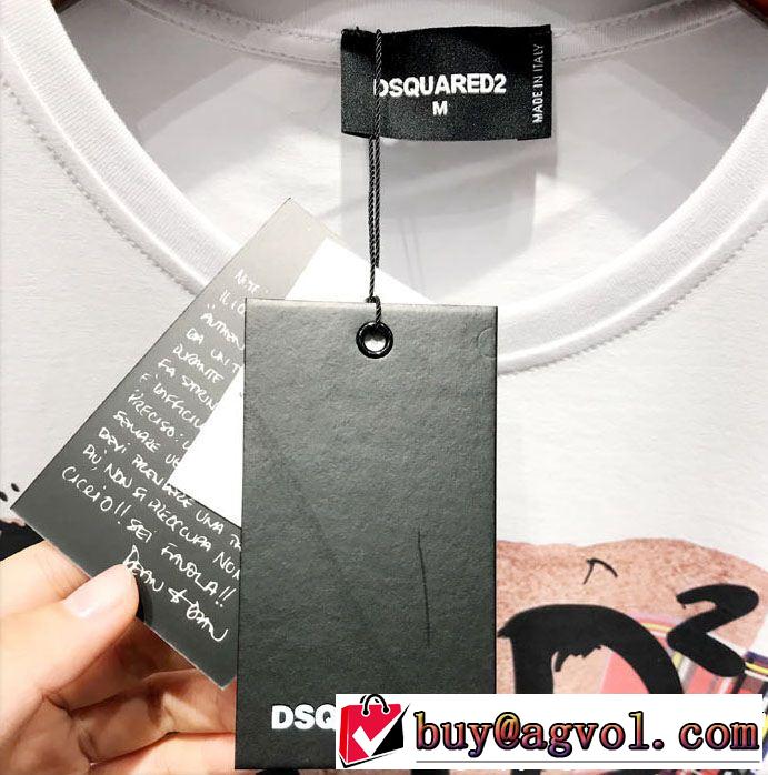 ディースクエアード DSQUARED2この夏は注目新作  Tシャツ/ティーシャツ 抜け感スゴイ 2色可選