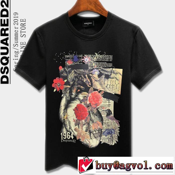 DSQUARED2 Tシャツ/ティーシャツ 2色可選 2019春夏の大注目トレンド クールな印象を引き立て ディースクエアード
