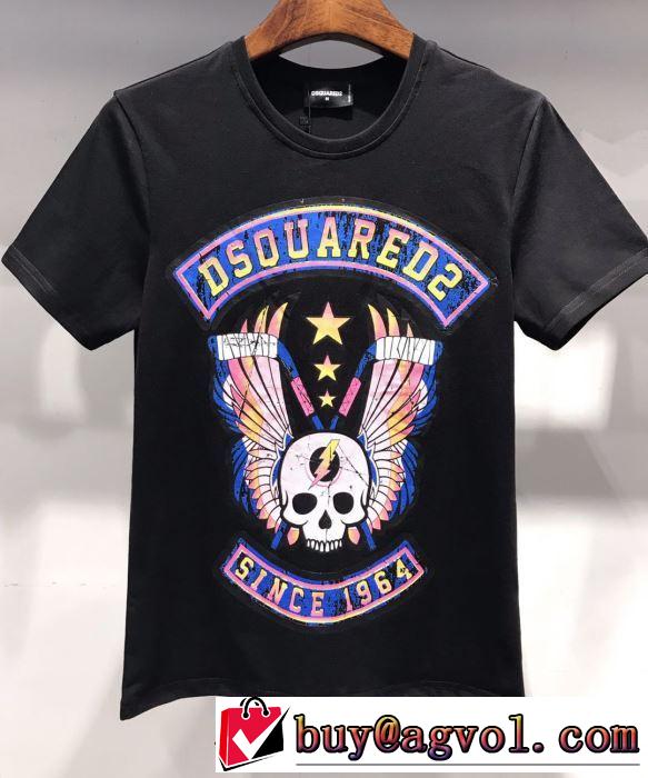 半袖Tシャツ  ぐっと鮮度がアップ 2色可選 クラシカルな雰囲気 ディースクエアード DSQUARED2 2019年春夏シーズンの人気