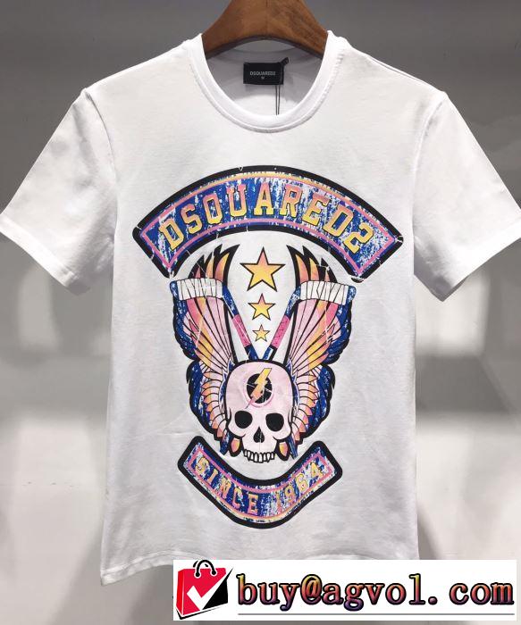半袖Tシャツ  ぐっと鮮度がアップ 2色可選 クラシカルな雰囲気 ディースクエアード DSQUARED2 2019年春夏シーズンの人気